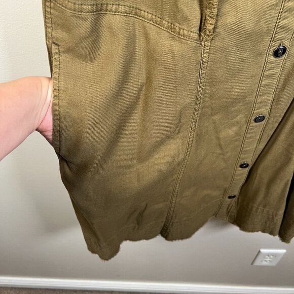 Anthropologie Pilcro Flutter-Sleeve Buttondown Tunic Dress Size Medium Green - Picture 7 of 10